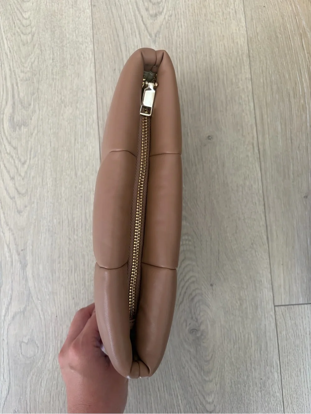 Shiraleah Quilted Rectangular Leather Clutch Purse in Warm Cognac